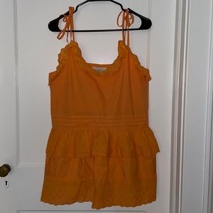 Anthropologie Orange Blouse